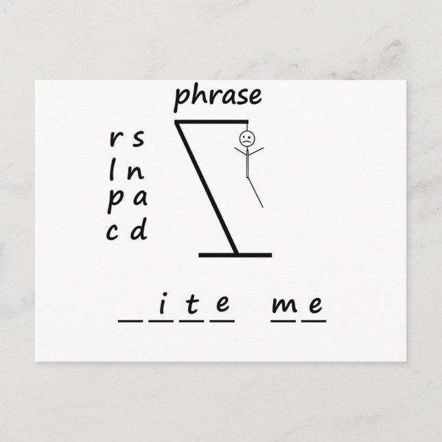 Hangman Bite Me Postcard (Front)