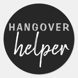 Hangover Helper Wedding Bachelorette Favour Sticke Classic Round Sticker
