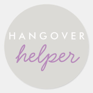 Hangover Helper Wedding Bachelorette Favour Sticke Classic Round Sticker