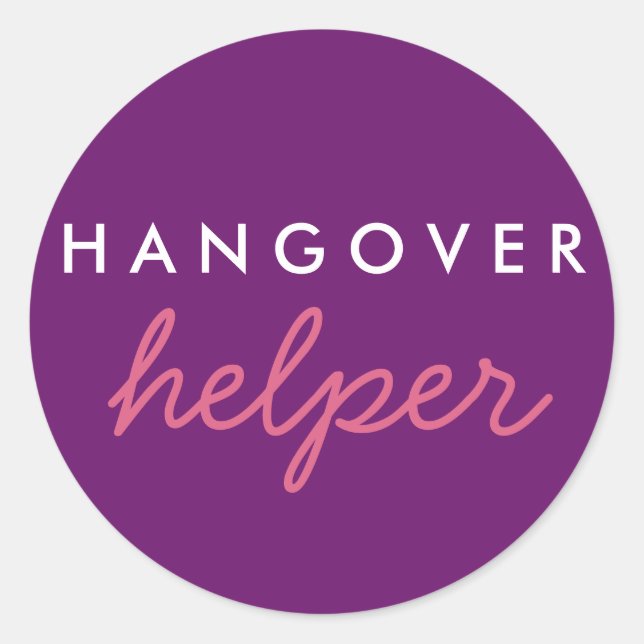 Hangover Helper Wedding Bachelorette Favour Sticke Classic Round Sticker (Front)