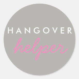 Hangover Helper Wedding Bachelorette Favour Sticke Classic Round Sticker