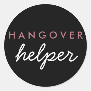 Hangover Helper Wedding Favour Sticker Rose Gold