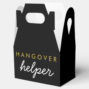 Hangover Helper Wedding Favour w Hashtag Black Gol Box