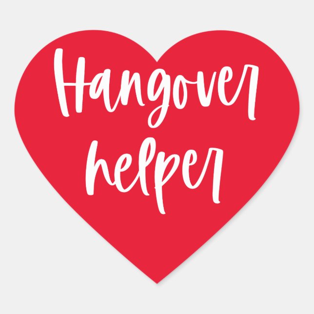 Hangover Helper Wedding Recovery Kit  Heart Sticker (Front)