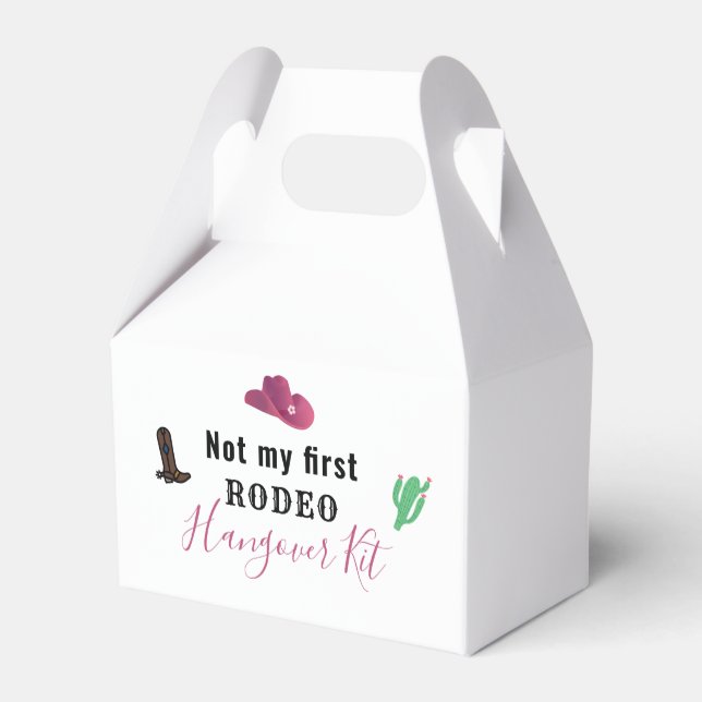 Hangover Kit Austin Texas Cowgirl Bachelorette Favour Box (Back Side)
