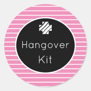 Hangover Kit Black and Pink Striped Stickers