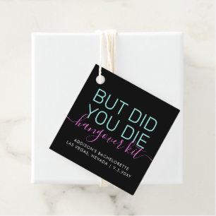 Hangover Kit Did You Die Funny Personalised Favour Tags