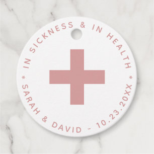 Hangover Kit Dusty Rose In Sickness and in Health  Favour Tags