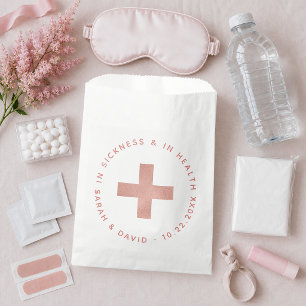 Hangover Kit In Sickness and in Health Pink Cross Favour Bags