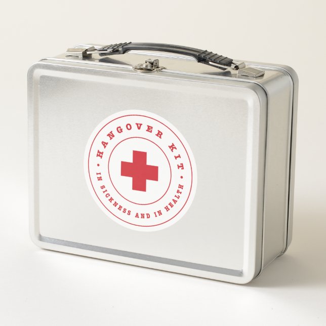 Hangover Kit Metal Lunch Box (Front)