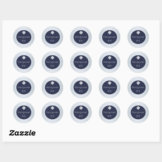 Hangover Kit Navy and Silver Striped Stickers (Sheet)