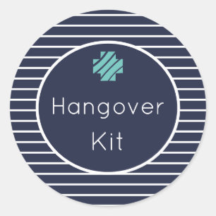Hangover Kit Navy and White Striped Stickers