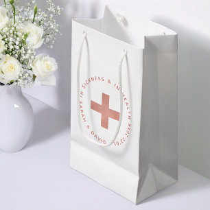 Hangover Kit Pink Cross In Sickness and in Health  Small Gift Bag
