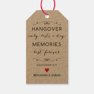Hangover Kit Tags / Wedding Favour Tags