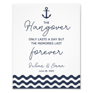 hangover party sign, navy wedding sign