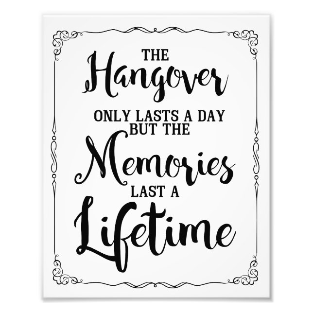 hangover party sign, vintage, wedding sign (Front)