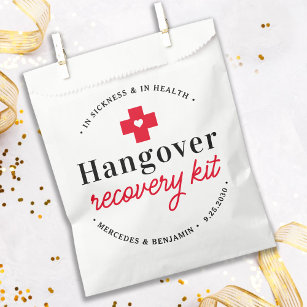 Hangover Recovery Kit Personalised Wedding  Favour Bags