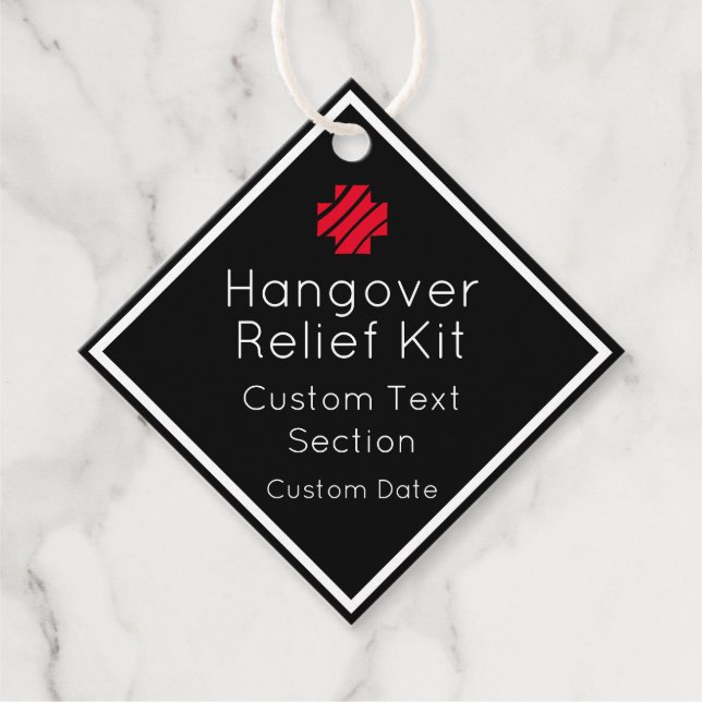 Hangover Relief Kit Favour Tags (Front)