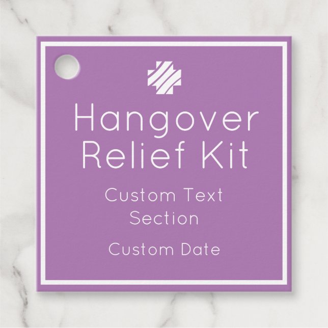 Hangover Relief Kit Favour Tags (Front)