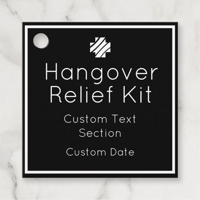 Hangover Relief Kit Favour Tags (Front)