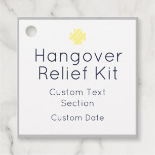Hangover Relief Kit Favour Tags