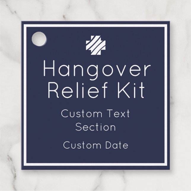 Hangover Relief Kit Favour Tags (Front)