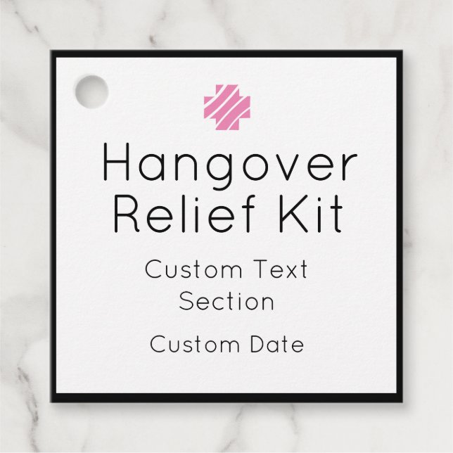Hangover Relief Kit Favour Tags (Front)