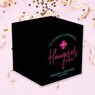 Hangover Relief Kit Hot Pink Personalised Wedding  Favour Box