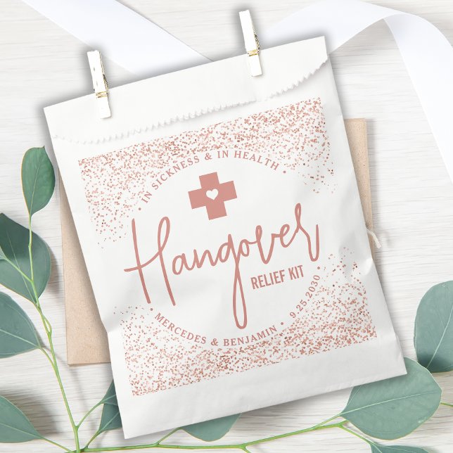 Hangover Relief Kit Modern Rose Gold Wedding  Favour Bags (Creator Uploaded)