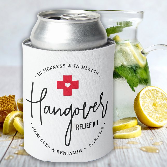 Hangover Relief Kit Personalized Wedding Favor Can Cooler (Creator Uploaded)