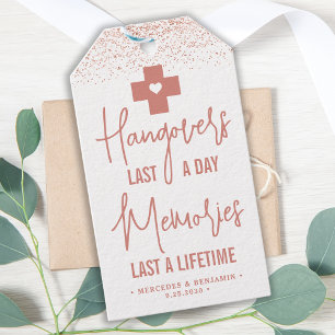 Hangover Relief Kit Rose Gold Modern Wedding Favou Gift Tags