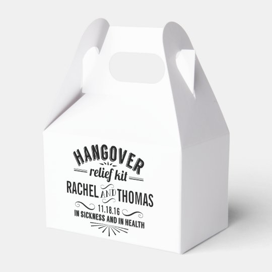 Hangover Relief Kit Vintage Style Wedding Favour Box