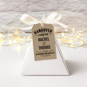 Hangover Relief Kit Wedding Recovery Favor Gift Tags