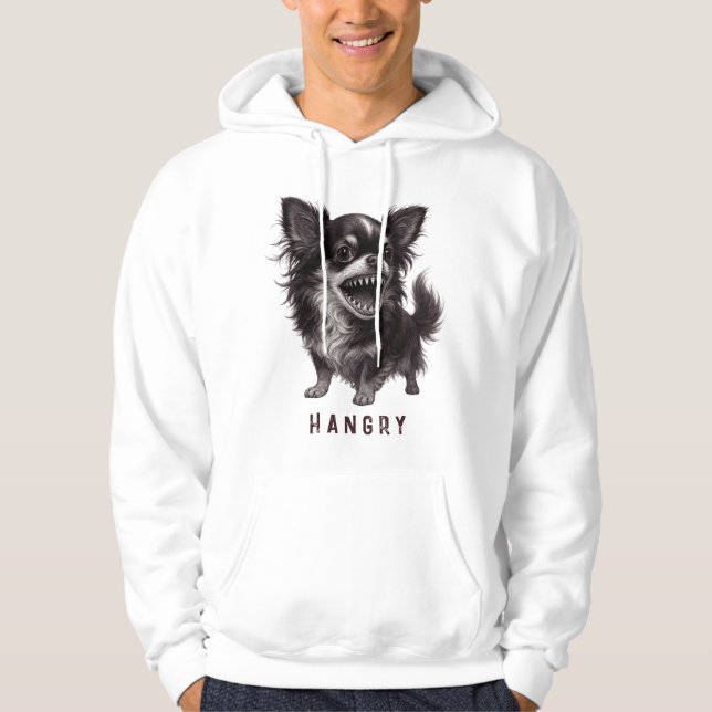 Hangry Chihuahua - Funny Aggressive Angry Scary Hoodie (Front)