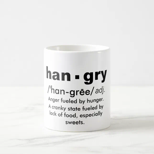 Dessous De Verre Drôle – Définition Hangry, Faim = Colère, Idéal Pour Amis Foodies, 9x9 Cm