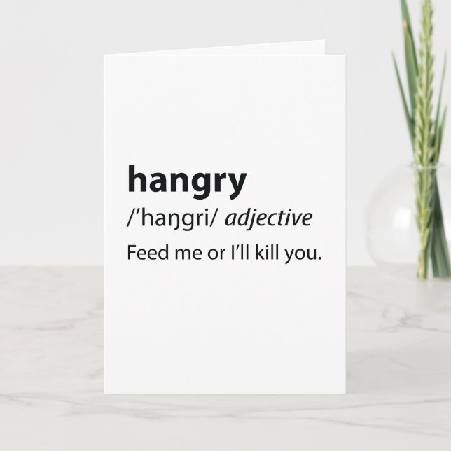 Hangry Funny Dictionary Definition Holiday Card (Front)