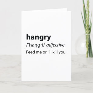 Hangry Funny Dictionary Definition Holiday Card