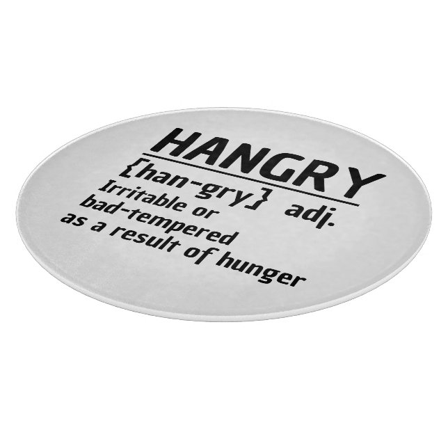 Hangry Irritable or bad tempered because of hunger Cutting Board (Corner)