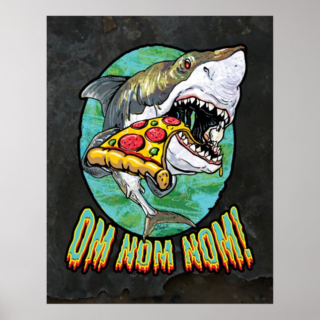 Hangry Pizza Shark Poster (Front)