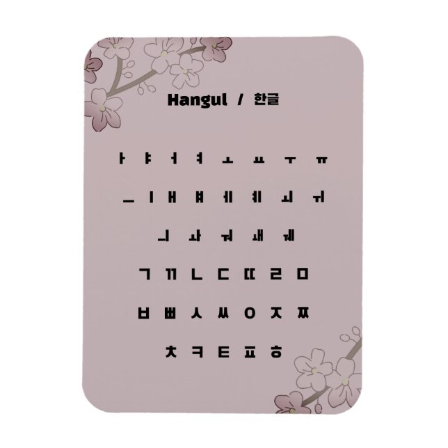 Hangul  / 한글 magnet (Vertical)
