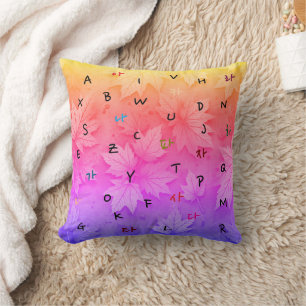 Hangul and The Alphabet Throw Pillow