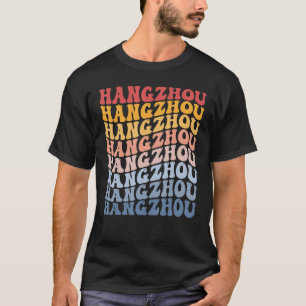 Hangzhou City Groovy Retro T-Shirt