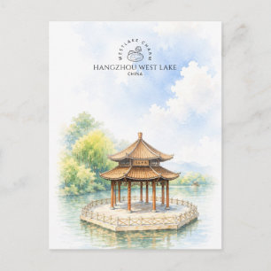 Hangzhou West Lake China   Watercolor Travel Postc Postcard