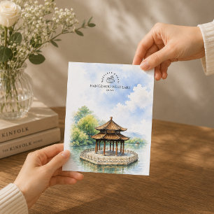 Hangzhou West Lake China Watercolor Travel Postc Postcard