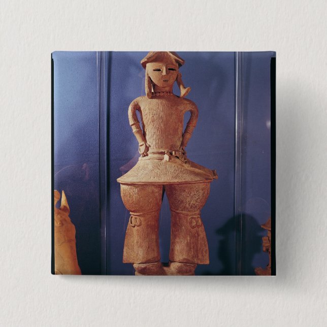 Haniwa figure, 250-550 15 cm square badge (Front)