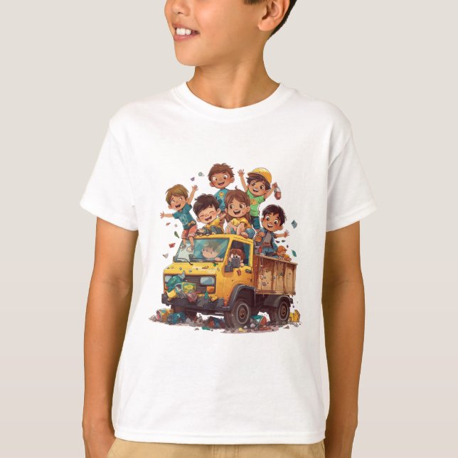 Hank and the Garbage Truck: Adventure of Children T-Shirt (Front)