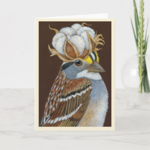 Hank the sparrow folded greeting card