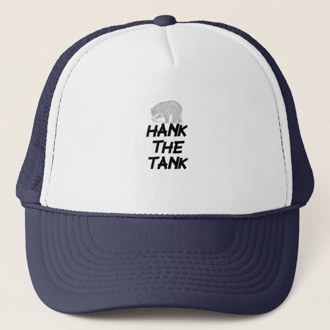 hank the tank bear t-shirt trucker hat (Front)