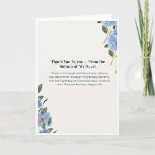 hank You Nurse From the Bottom of My Heart Card