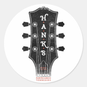Hank's Guitar Head Classic Round Sticker